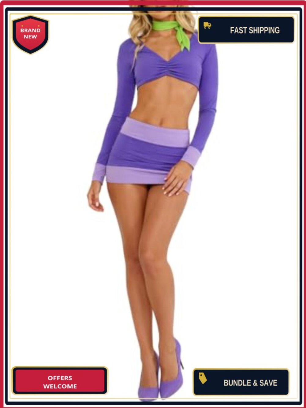 Women's Halloween Velma Daphne Costume Set Polyester Spandex Cosplay
